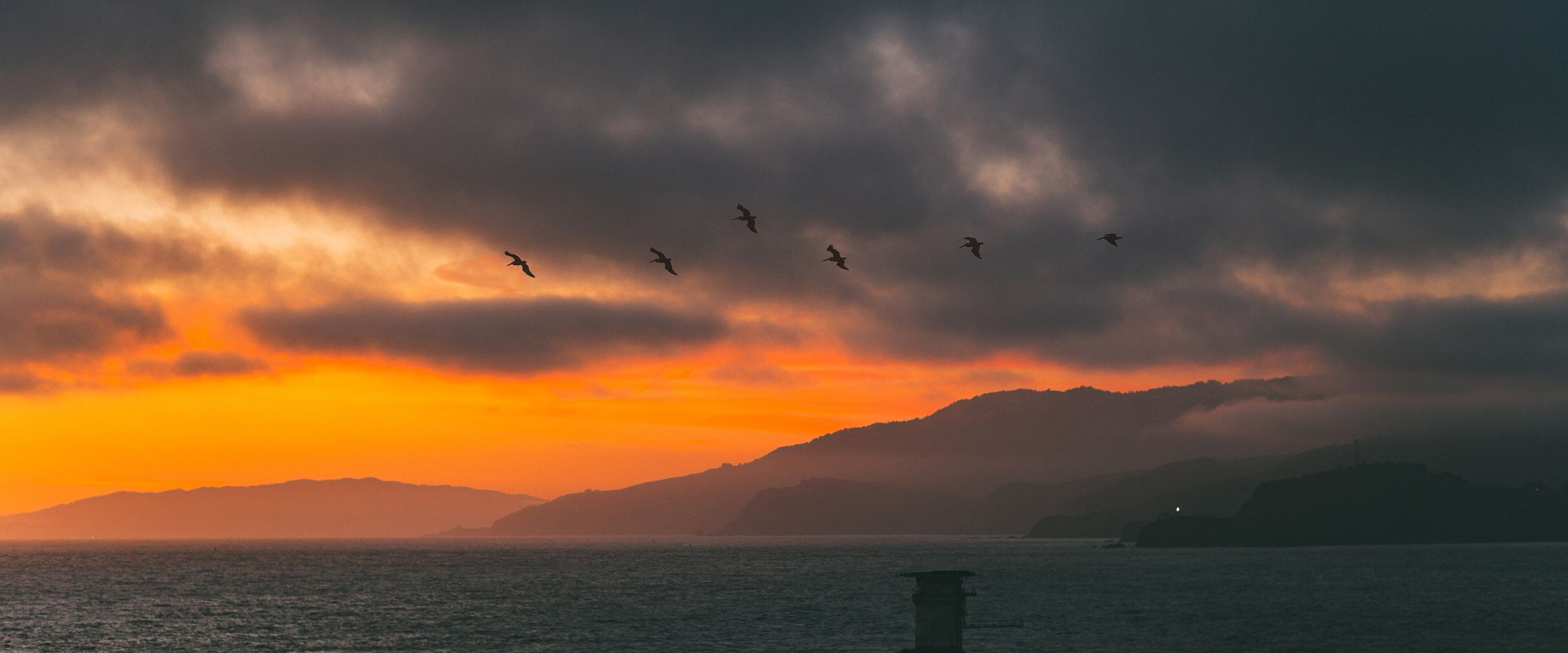 Storm light over the Pacific at Lands End, San Francisco