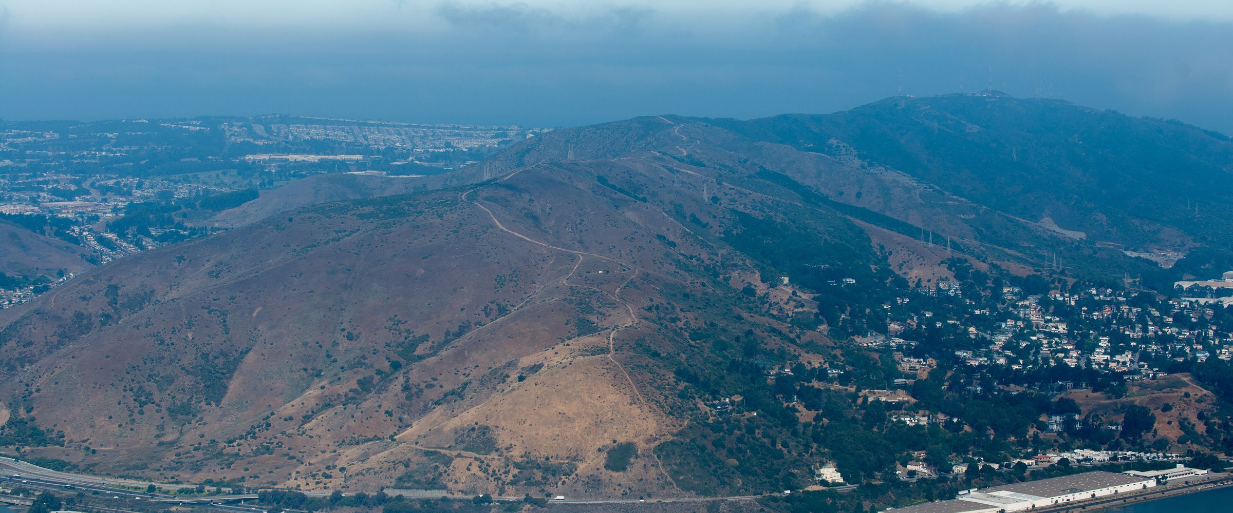 San Bruno Mountain's open space beside South San Francisco and Brisbane