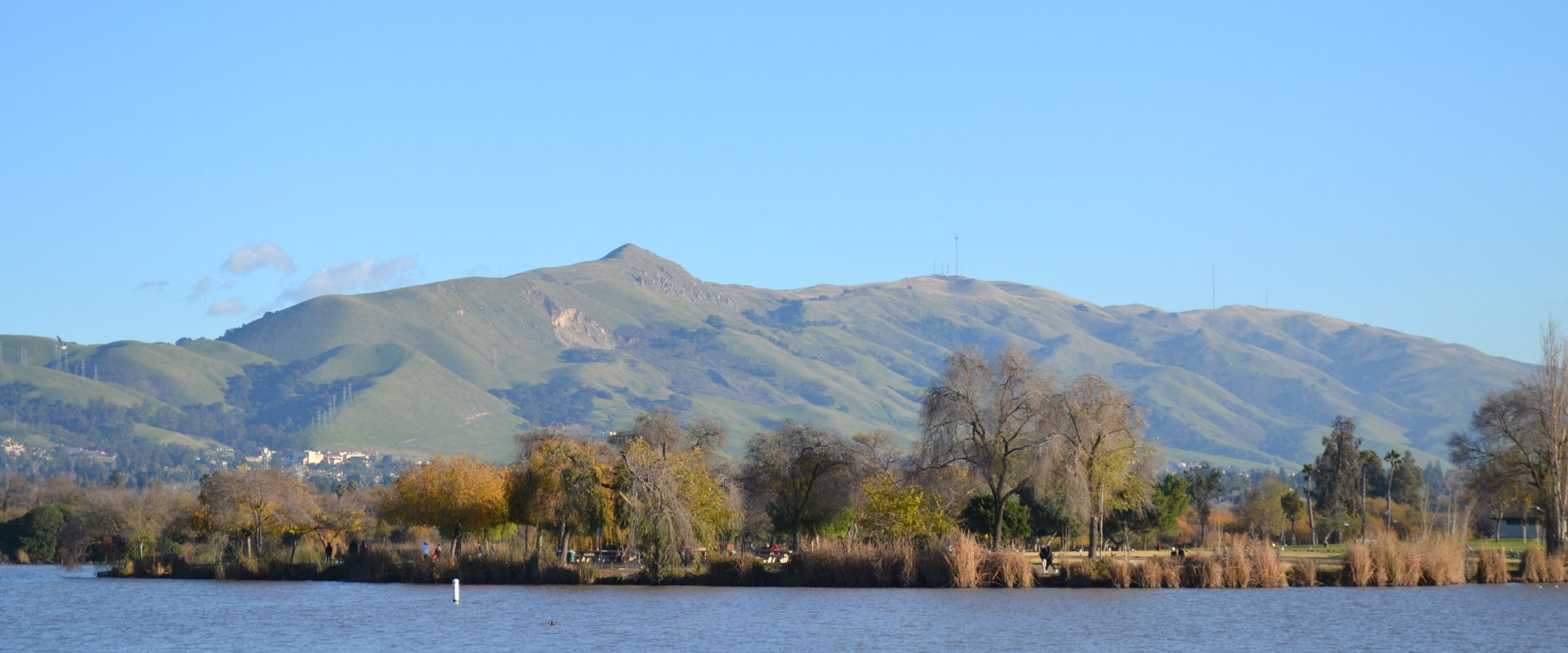 Mission Peak rising over Lake Elizabeth, Fremont