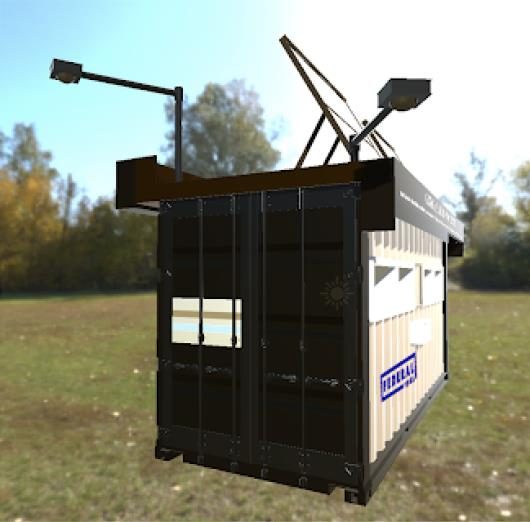 A GEF solar-powered Neighborhood Donation Recycling Station