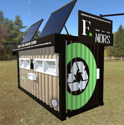 Side view of a GEF solar donation station